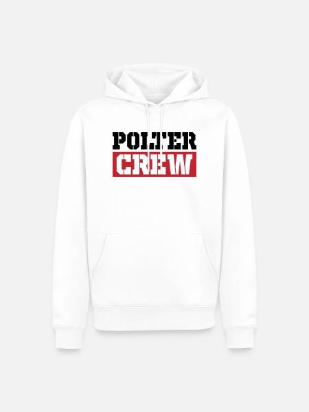 Polter Crew - Männer Premium Bio Hoodie - Weiß