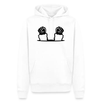 Lama Fäuste hochstrecken Affe Rebellion Boden Loch - Männer Premium Bio Hoodie - Weiß - Vorne - Nico (187cm)