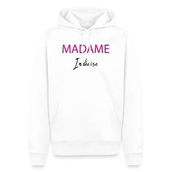 madame indecise - Sweat à capuche Premium bio Homme - blanc - Devant - Nico (187cm)