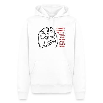 FFFFFFUUUUUUU - Männer Premium Bio Hoodie - Weiß - Vorne - Nico (187cm)