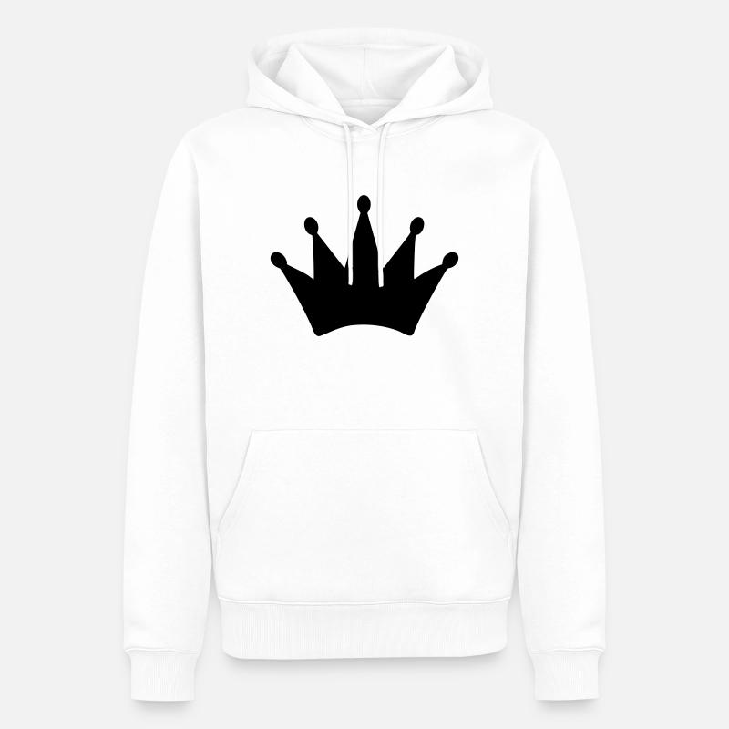 krone - Männer Premium Bio Hoodie - Weiß