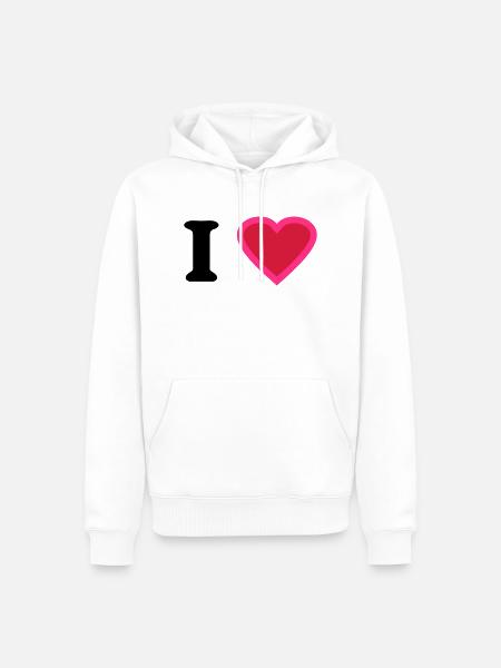 i love - Men’s Premium Organic Hoodie - white