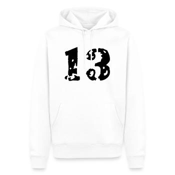 13 - Männer Premium Bio Hoodie - Weiß - Vorne - Nico (187cm)
