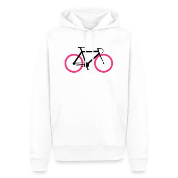 Rennrad - Fixie Bike - Männer Premium Bio Hoodie - Weiß - Vorne - Nico (187cm)