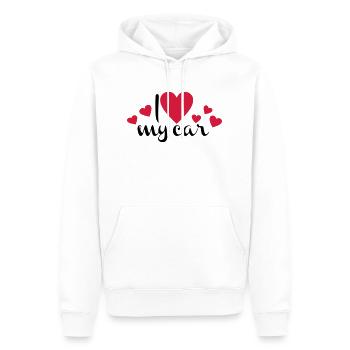 Auto - Männer Premium Bio Hoodie - Weiß - Vorne - Nico (187cm)