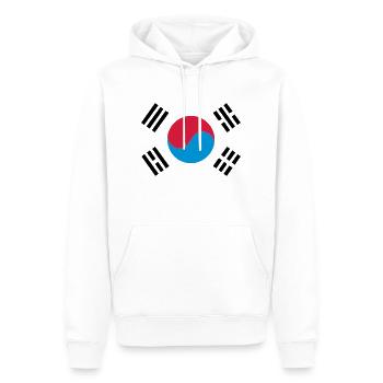 South Korea - Sweat à capuche Premium bio Homme - blanc - Devant - Nico (187cm)