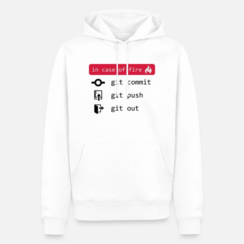 in case of fire - git out - Männer Premium Bio Hoodie - Weiß