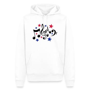 Noten und Sterne 3c - Männer Premium Bio Hoodie - Weiß - Vorne - Nico (187cm)