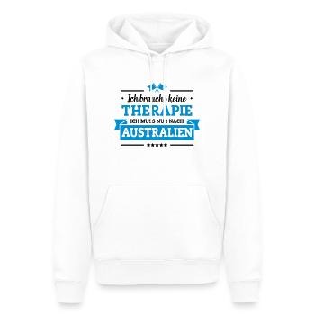 Nur nach Australien - Männer Premium Bio Hoodie - Weiß - Vorne - Nico (187cm)