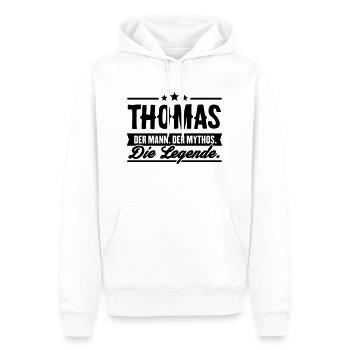 Man Myth Legend Thomas - Men’s Premium Organic Hoodie - white - Front - Nico (187cm)