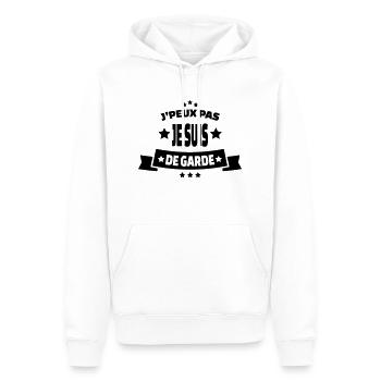 j'peux pas je suis de garde - Sweat à capuche Premium bio Homme - blanc - Devant - Nico (187cm)