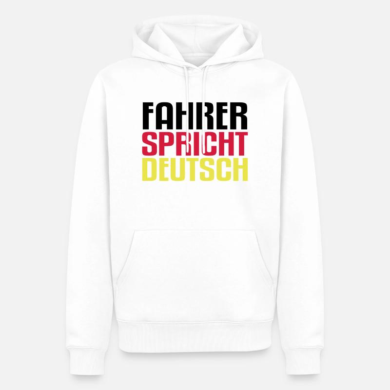 fahrer spricht deustch - Männer Premium Bio Hoodie - Weiß