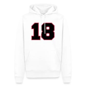 Number18 - Sweat à capuche Premium bio Homme - blanc - Devant - Nico (187cm)