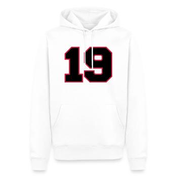 Number19 - Sweat à capuche Premium bio Homme - blanc - Devant - Nico (187cm)