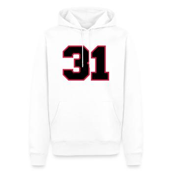 number31 - Sweat à capuche Premium bio Homme - blanc - Devant - Nico (187cm)
