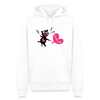 I Love U, auch. Schwarz Spar - Männer Premium Bio Hoodie - Weiß - Vorne - Nico (187cm)