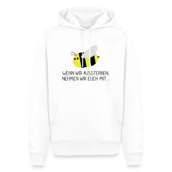 Biene - Rettet die Bienen - Männer Premium Bio Hoodie - Weiß - Vorne - Nico (187cm)