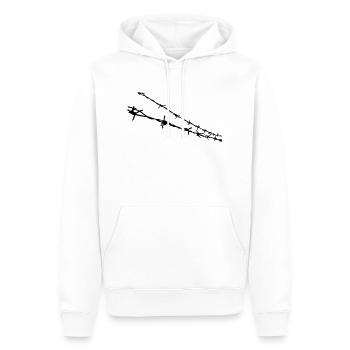 Stacheldraht - Männer Premium Bio Hoodie - Weiß - Vorne - Nico (187cm)