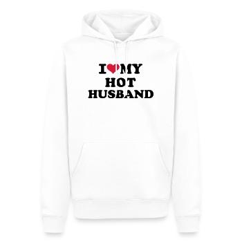 I love my hot husband - Sweat à capuche Premium bio Homme - blanc - Devant - Nico (187cm)
