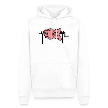 Pig Barbecue - Sweat à capuche Premium bio Homme - blanc - Devant - Nico (187cm)