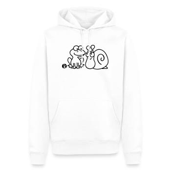 Frosch und Schnecke - Sweat à capuche Premium bio Homme - blanc - Devant - Nico (187cm)