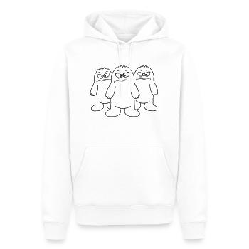 Angry Yetis - Men’s Premium Organic Hoodie - white - Front - Nico (187cm)