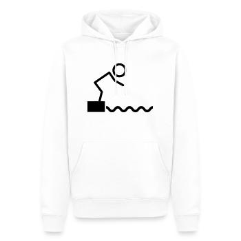 swimming_f1 - Männer Premium Bio Hoodie - Weiß - Vorne - Nico (187cm)