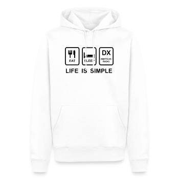 Amateurfunk - Männer Premium Bio Hoodie - Weiß - Vorne - Nico (187cm)