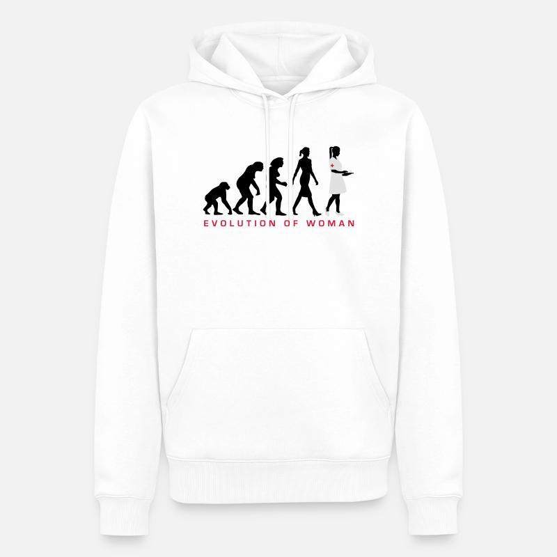 evolution_krankenschwester_122012_c_3c - Männer Premium Bio Hoodie - Weiß