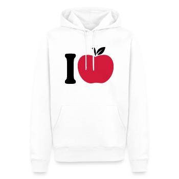 I Love Apple - Sweat à capuche Premium bio Homme - blanc - Devant - Nico (187cm)