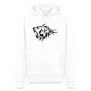 lion tribal tatouage dessin 14026 - Sweat à capuche Premium bio Homme - blanc - Devant - Nico (187cm)