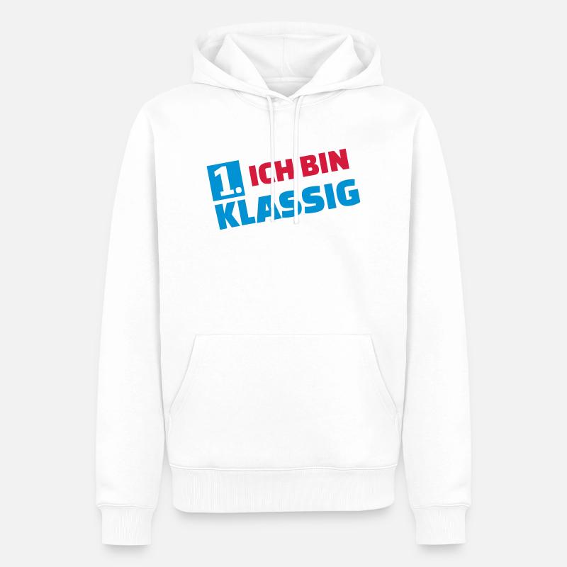 Erstklassig - Männer Premium Bio Hoodie - Weiß