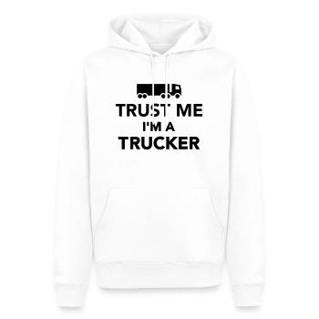 Trucker - Männer Premium Bio Hoodie - Weiß - Vorne - Nico (187cm)
