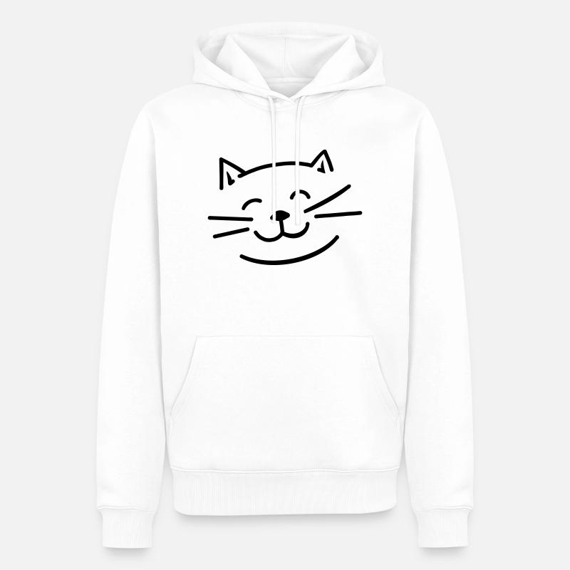 Chat - Sweat à capuche Premium bio Homme - blanc