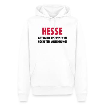 Hesse Hessen witzig lustig Motto Statement - Männer Premium Bio Hoodie - Weiß - Vorne - Nico (187cm)