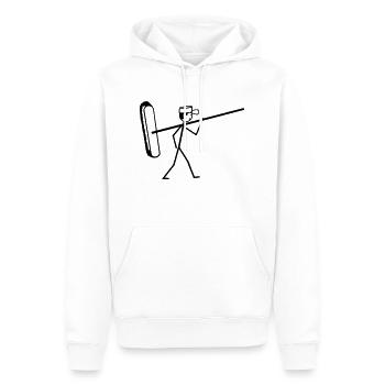 Strassenmeisterei - Männer Premium Bio Hoodie - Weiß - Vorne - Nico (187cm)