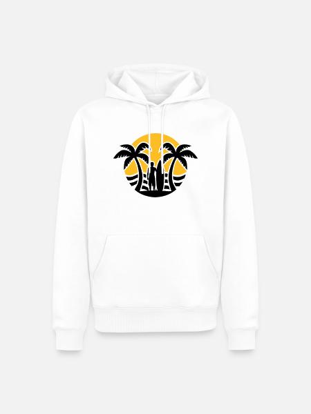 Surf - Sweat à capuche Premium bio Homme - blanc