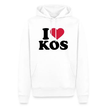 Kos - Männer Premium Bio Hoodie - Weiß - Vorne - Nico (187cm)