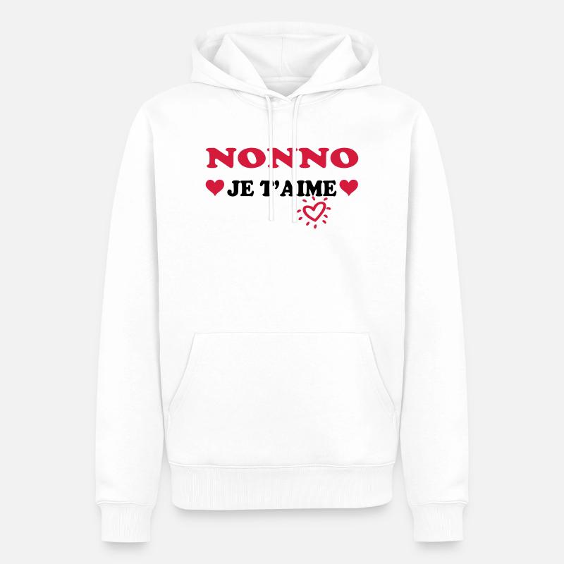 Nonno je t'aime - Sweat à capuche Premium bio Homme - blanc