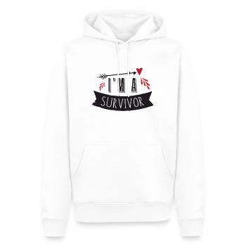 Ich bin ein Überlebender - Männer Premium Bio Hoodie - Weiß - Vorne - Nico (187cm)