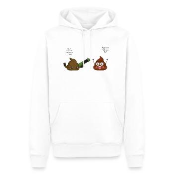 crotte dialogue humour idée cadeau citations drôle - Sweat à capuche Premium bio Homme - blanc - Devant - Nico (187cm)