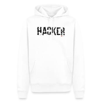 Hacker - Männer Premium Bio Hoodie - Weiß - Vorne - Nico (187cm)