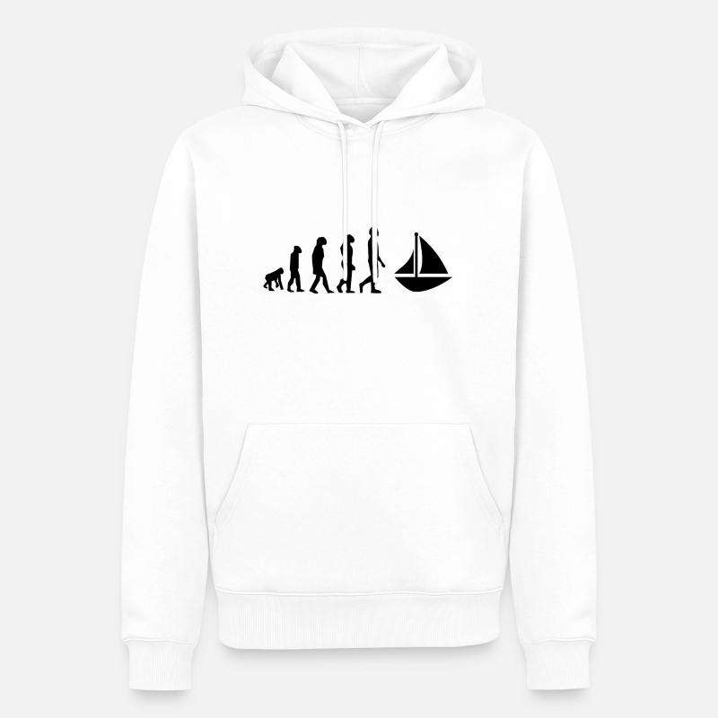 Evolution Segelboot - Männer Premium Bio Hoodie - Weiß