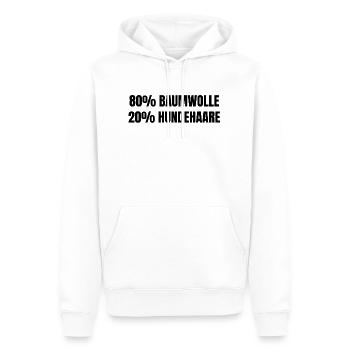 80% Baumwolle, 20 % Hundehaare - Männer Premium Bio Hoodie - Weiß - Vorne - Nico (187cm)