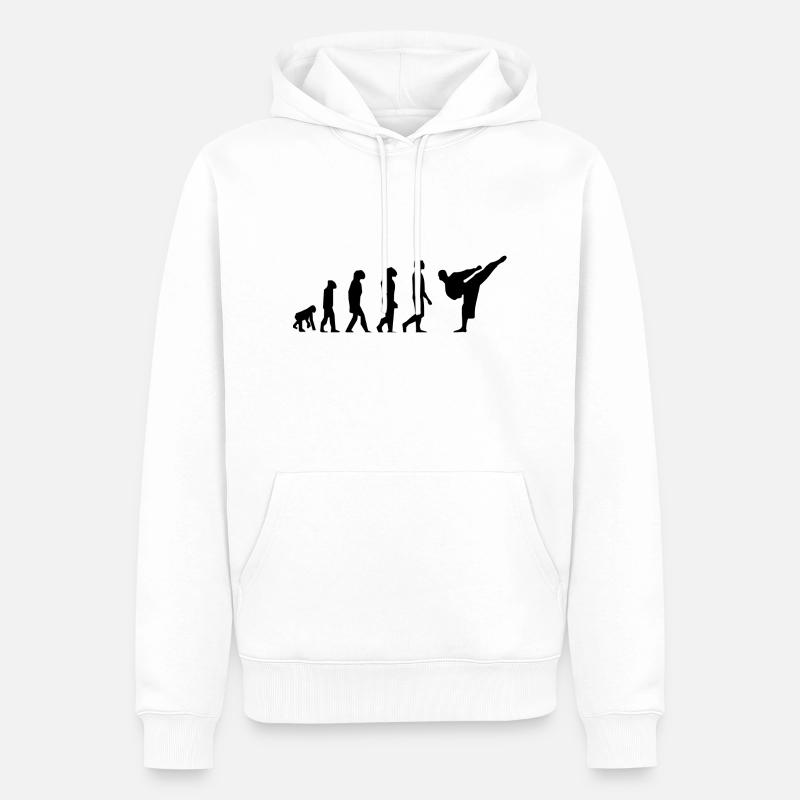 Karate-Evolution - Männer Premium Bio Hoodie - Weiß