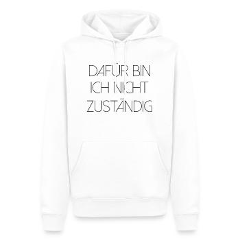 Dafür bin ich nicht zuständig typisch deutsch - Männer Premium Bio Hoodie - Weiß - Vorne - Nico (187cm)