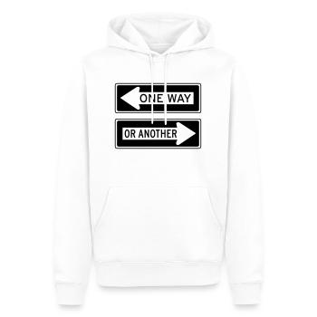 ONE WAY OR ANOTHER À sens unique en direction de l’option - Sweat à capuche Premium bio Homme - blanc - Devant - Nico (187cm)