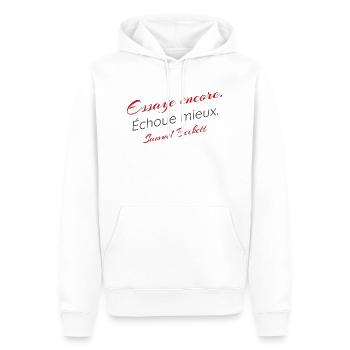 citation de Samuel Beckett - Sweat à capuche Premium bio Homme - blanc - Devant - Nico (187cm)