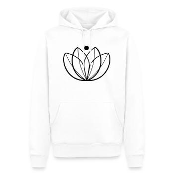 Motiv (Blume) - Männer Premium Bio Hoodie - Weiß - Vorne - Nico (187cm)
