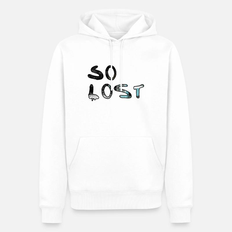 So Lost Black - Männer Premium Bio Hoodie - Weiß